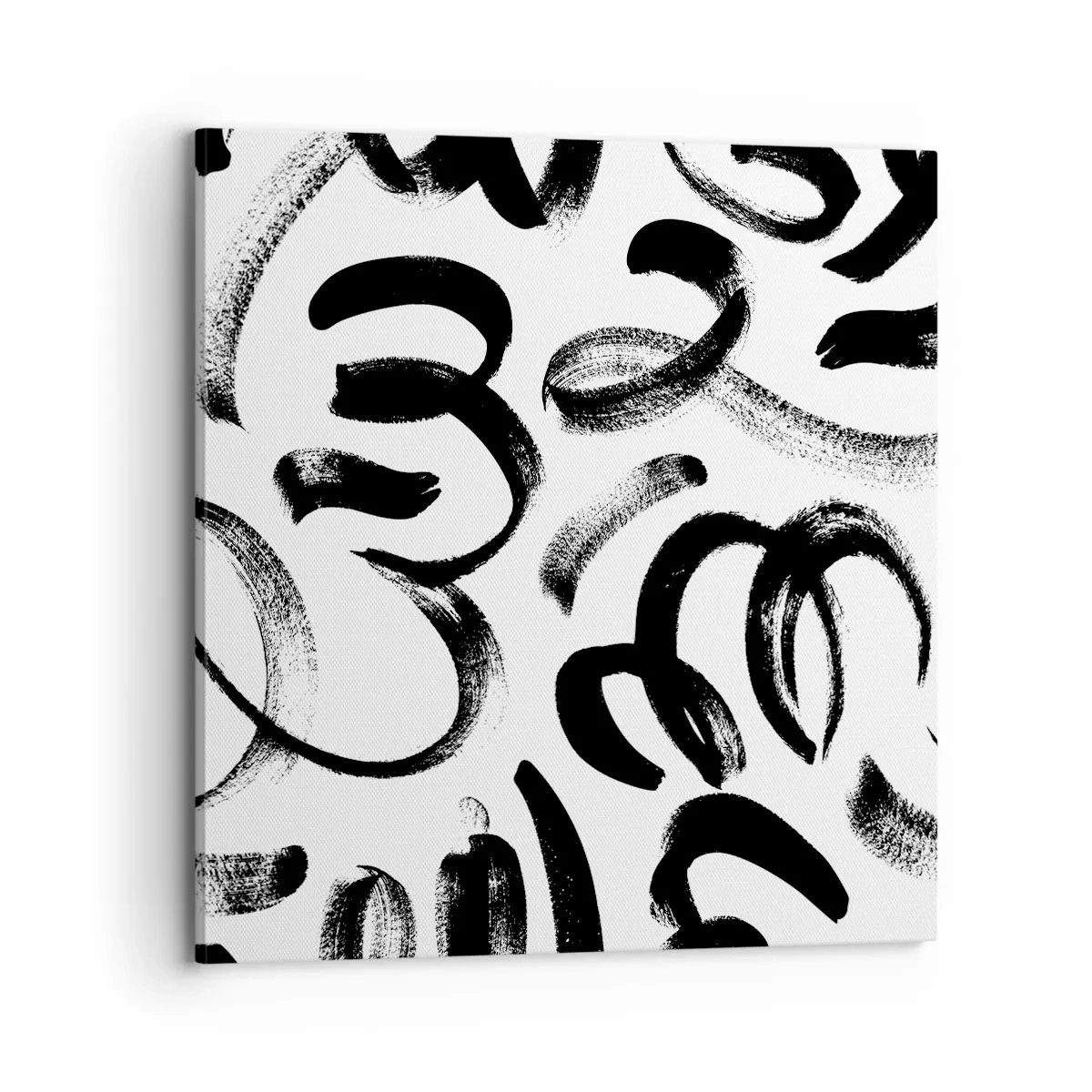 Quadro em tela - Preto sobre branco - 70x70 cm
