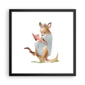 Pôster com moldura preta - Leia para mim, mamãe - 40x40 cm