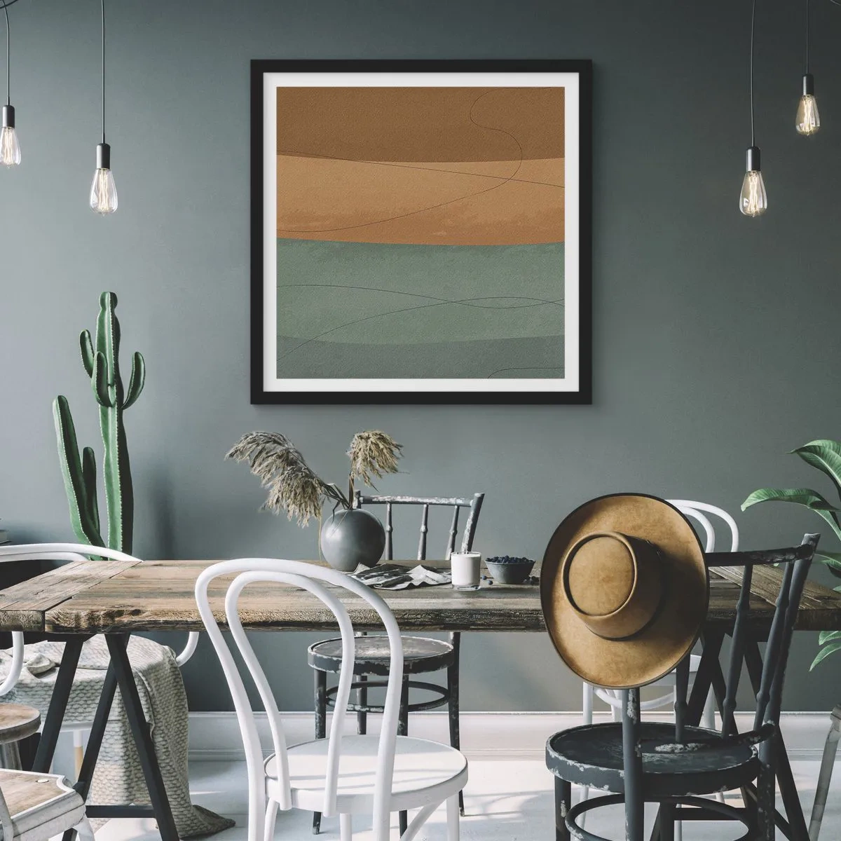 Pôster com moldura preta - Composição horizontal - 60x60 cm