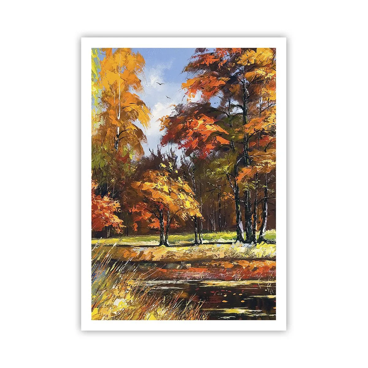 Pôster - Paisagem em ouro e bronze - 70x100 cm