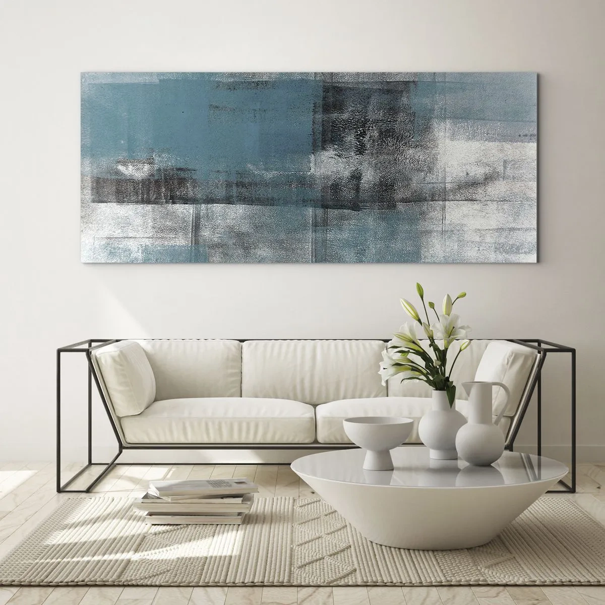 Quadro em vidro - Água e ar - 140x50 cm