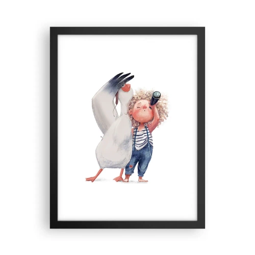 Pôster com moldura preta - O itinerário da grande viagem - 30x40 cm