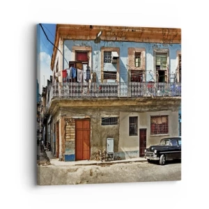 Quadro em tela - Vibrações de Havana - 30x30 cm