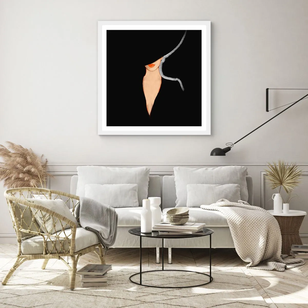 Pôster em moldura branca - Elegância e estilo - 30x30 cm