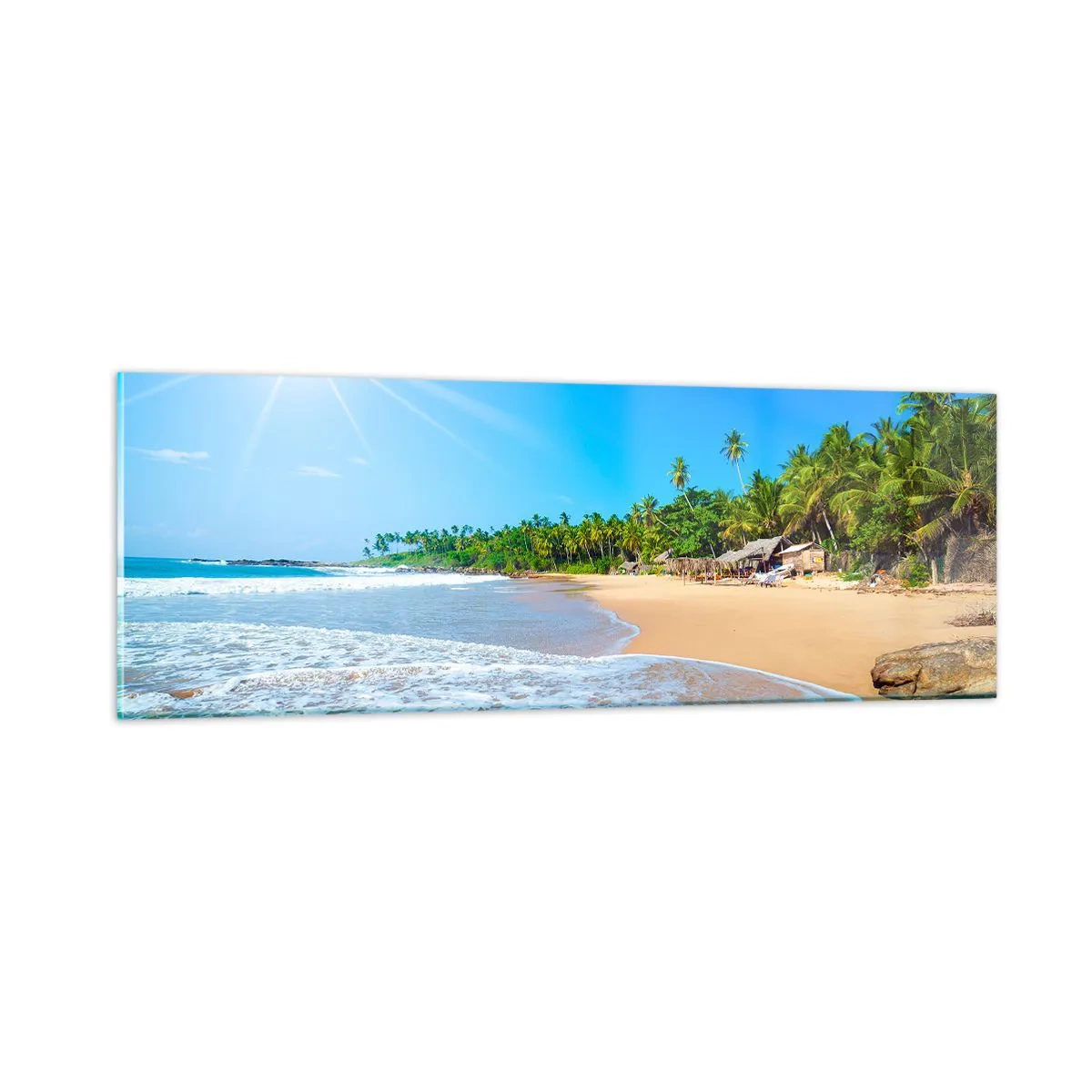 Quadro em vidro - Um lugar exótico para si - 90x30 cm