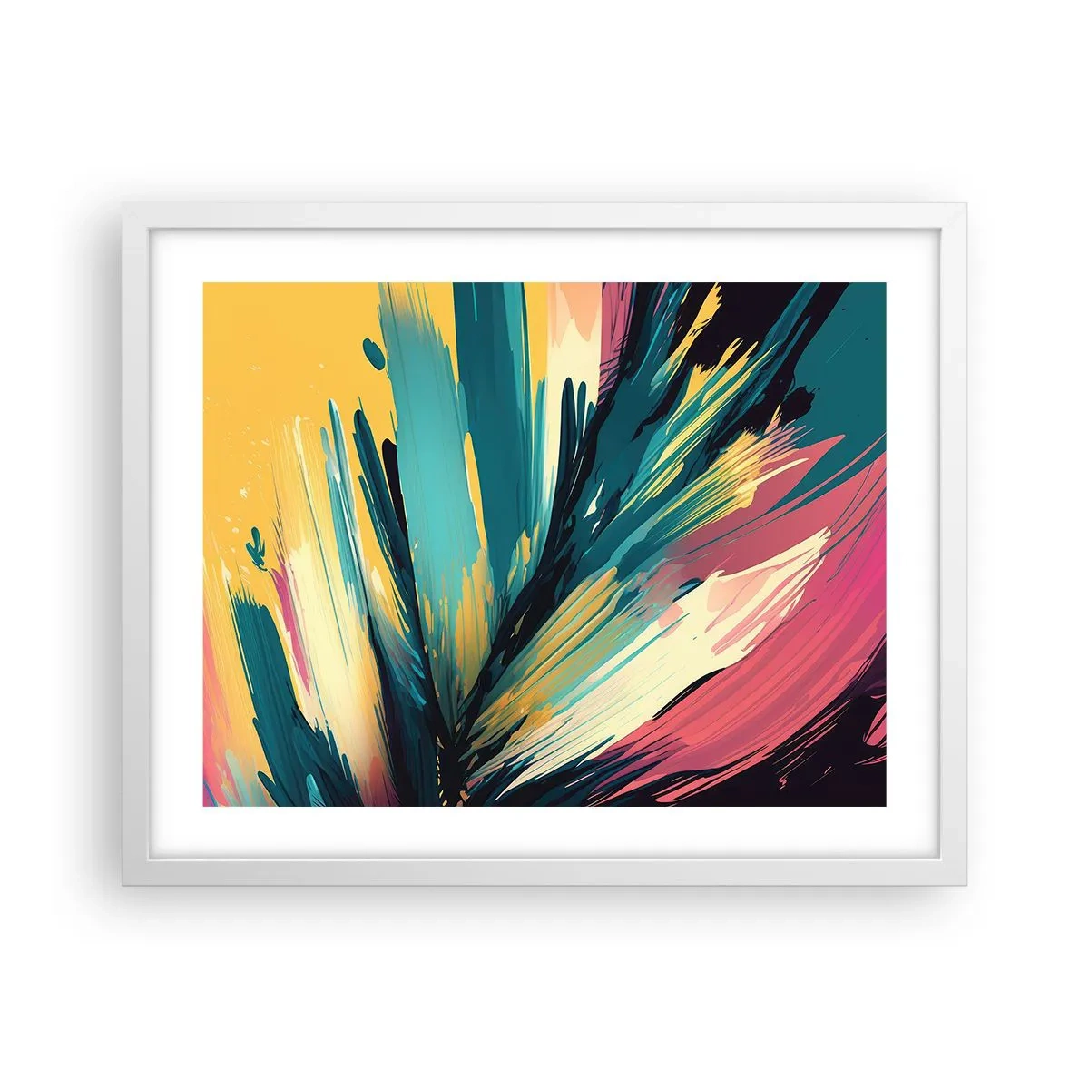 Pôster em moldura branca - Composição – uma explosão de alegria - 50x40 cm