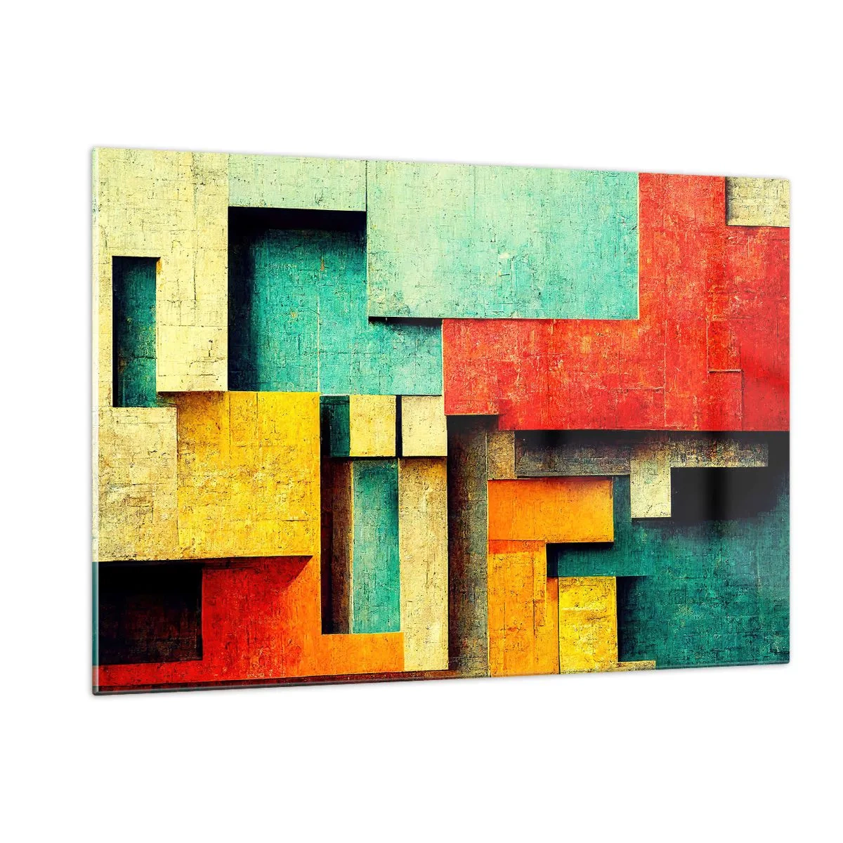 Quadro em vidro - Festival de ângulos vivos - 120x80 cm