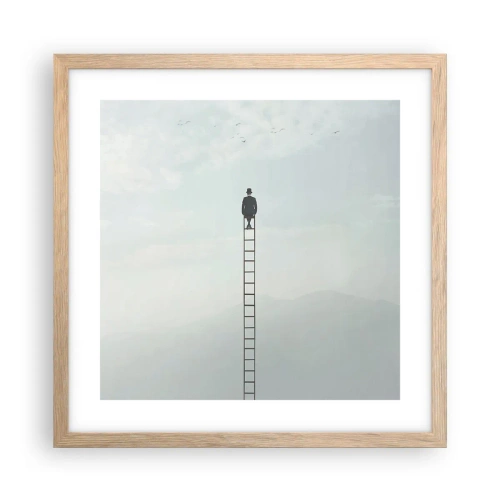 Pôster com moldura de carvalho claro - Vá além - 40x40 cm