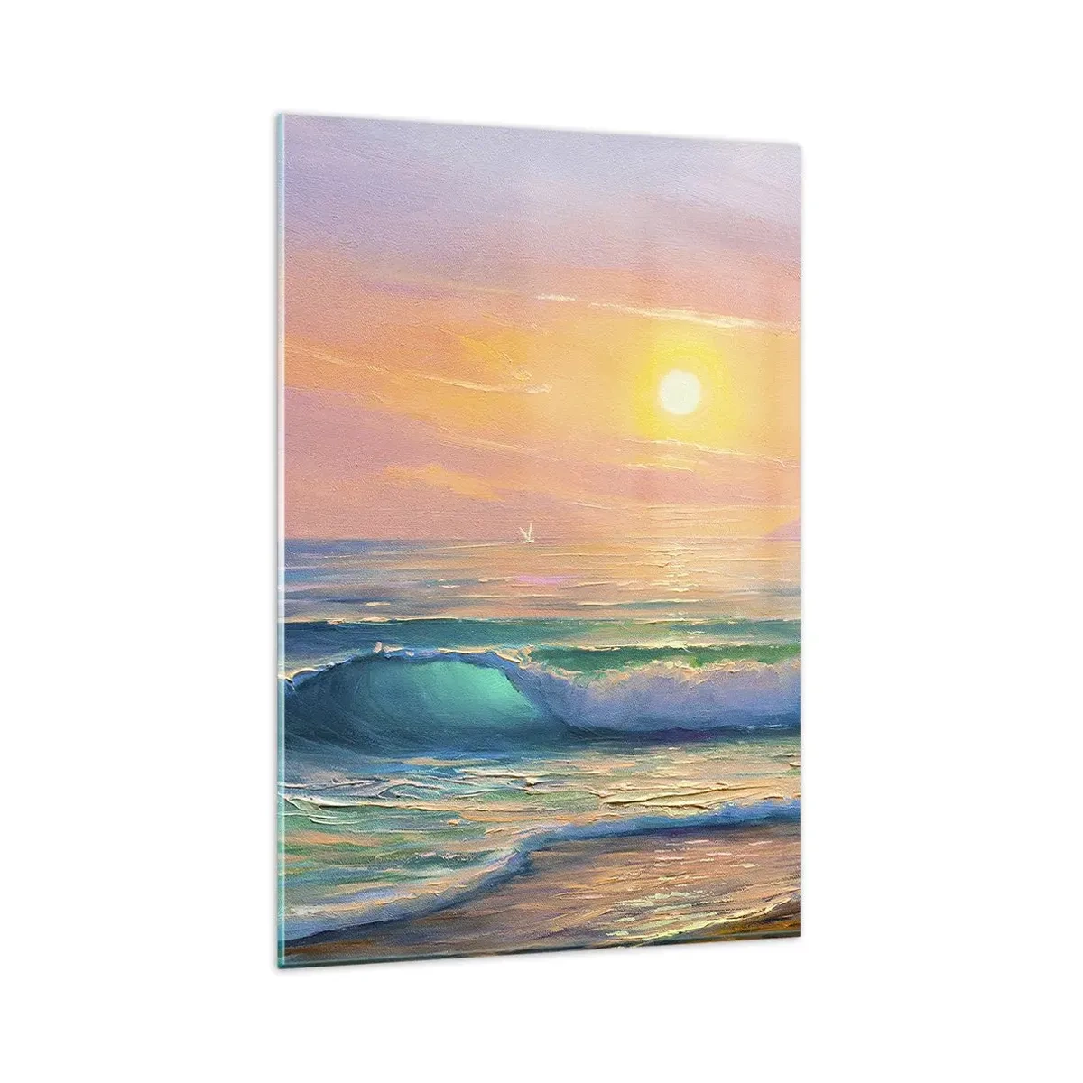 Quadro em vidro - O canto turquesa das ondas - 80x120 cm