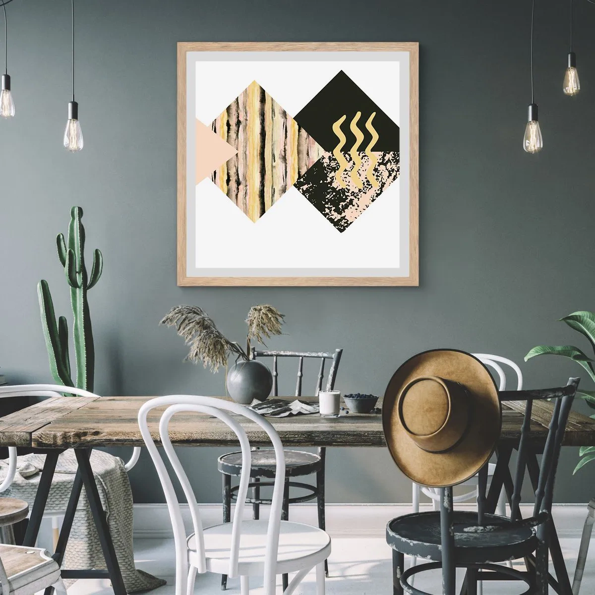 Pôster com moldura de carvalho claro - Não é tão simples assim - 30x30 cm