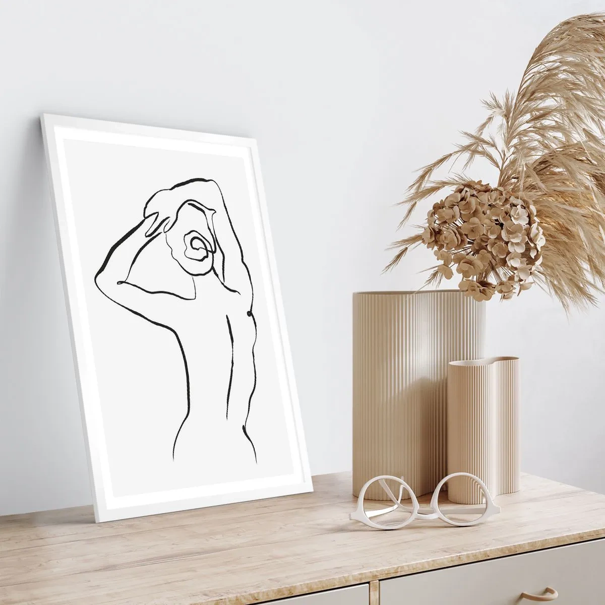 Pôster em moldura branca - Nu matinal - 50x70 cm