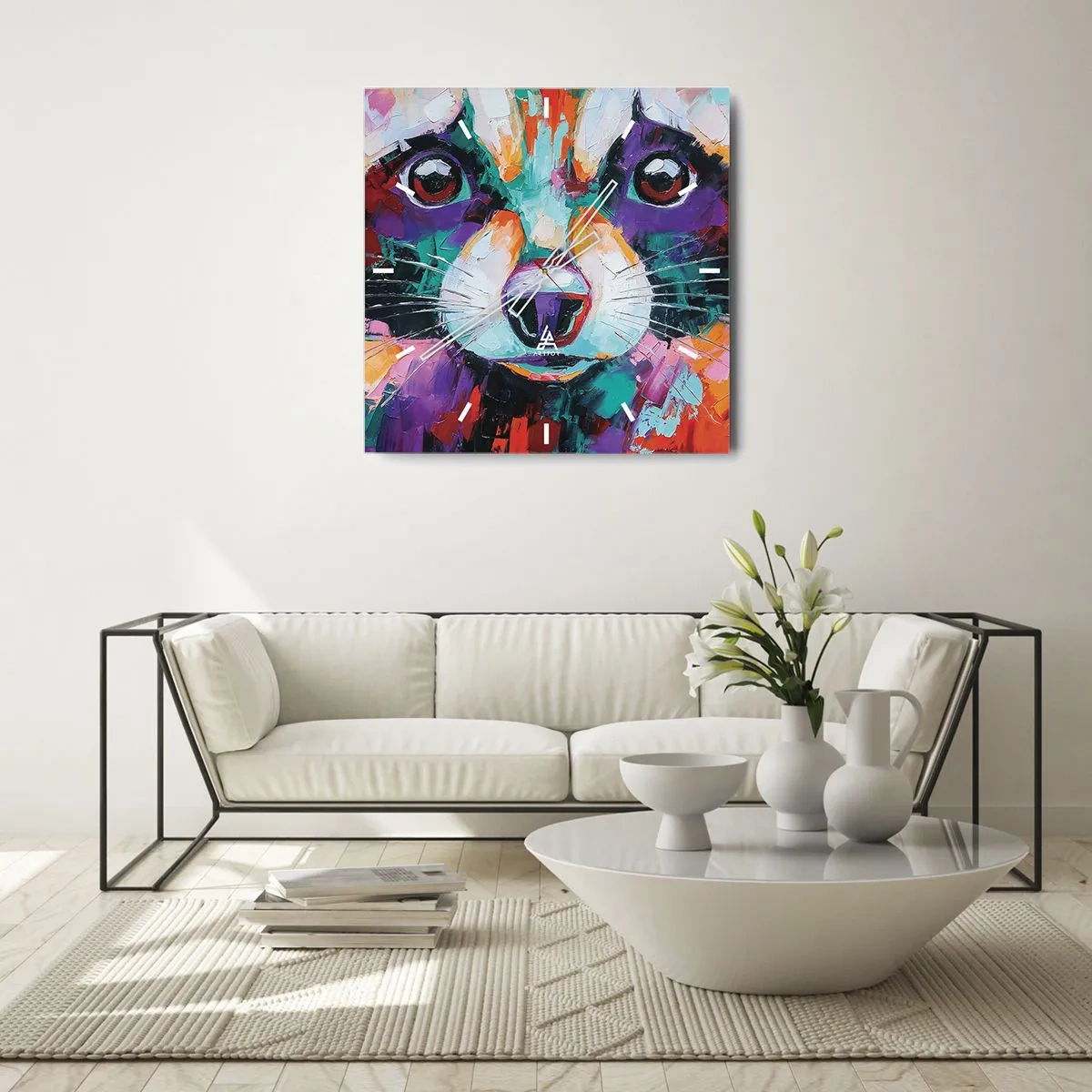 Relógio de parede - Relógio em vidro - Apenas boas emoções - 30x30 cm