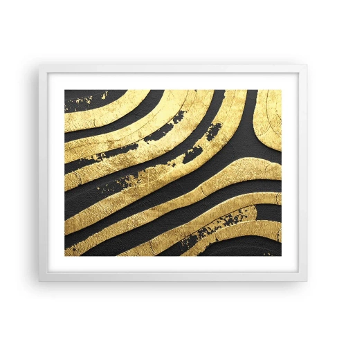 Pôster em moldura branca - Tudo flui - 50x40 cm