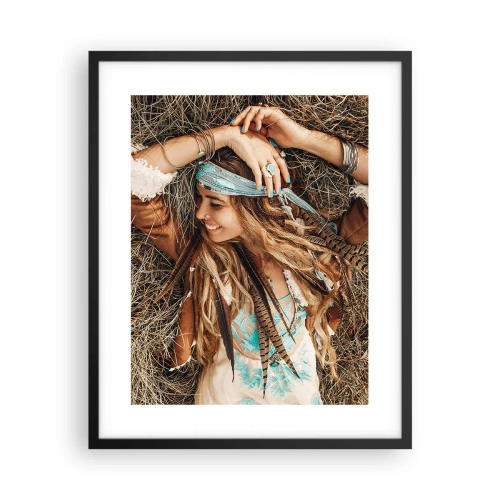 Pôster com moldura preta - A caminho do verão do amor - 40x50 cm