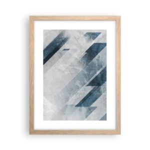 Pôster com moldura de carvalho claro - Arte espacial – movimento cinzento - 30x40 cm