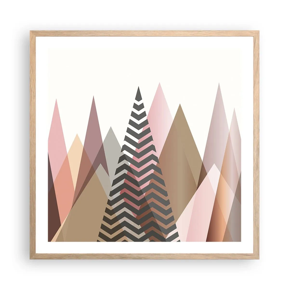 Pôster com moldura de carvalho claro - Vista piramidal - 60x60 cm