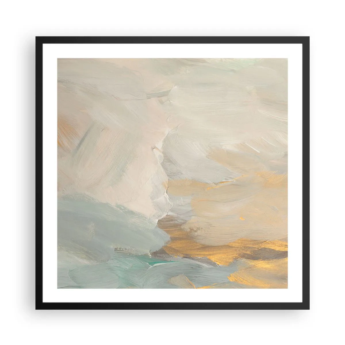 Pôster com moldura preta - Abstração – a terra da gentileza - 60x60 cm