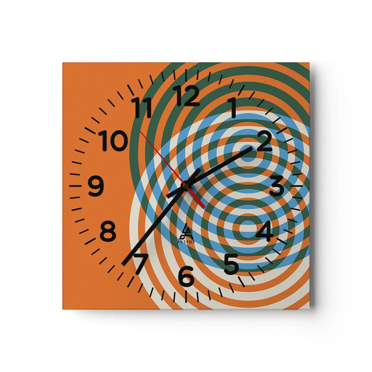 Relógio de parede - Relógio em vidro - Variação circular abstrata - 30x30 cm