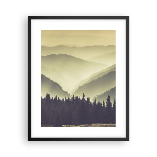 Pôster com moldura preta - Atrás das sete montanhas... - 40x50 cm