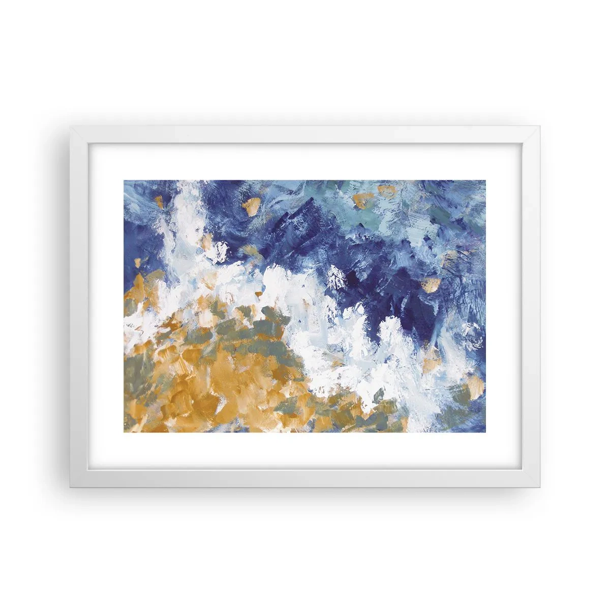 Pôster em moldura branca - Dança dos elementos - 40x30 cm