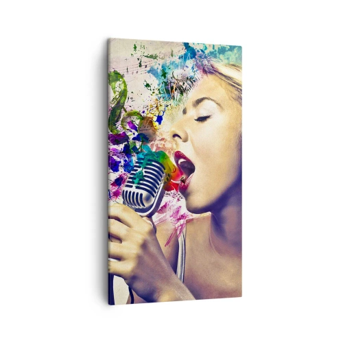 Quadro em tela - Pintar o mundo com a voz - 45x80 cm
