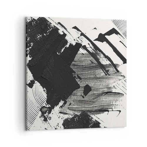 Quadro em tela - Abstração – expressão do preto - 60x60 cm