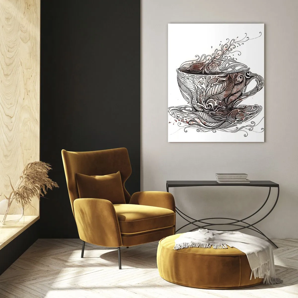 Quadro em vidro - Um chá é bom para tudo - 80x120 cm