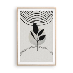 Pôster com moldura de carvalho claro - Composição: rituais da natureza - 61x91 cm