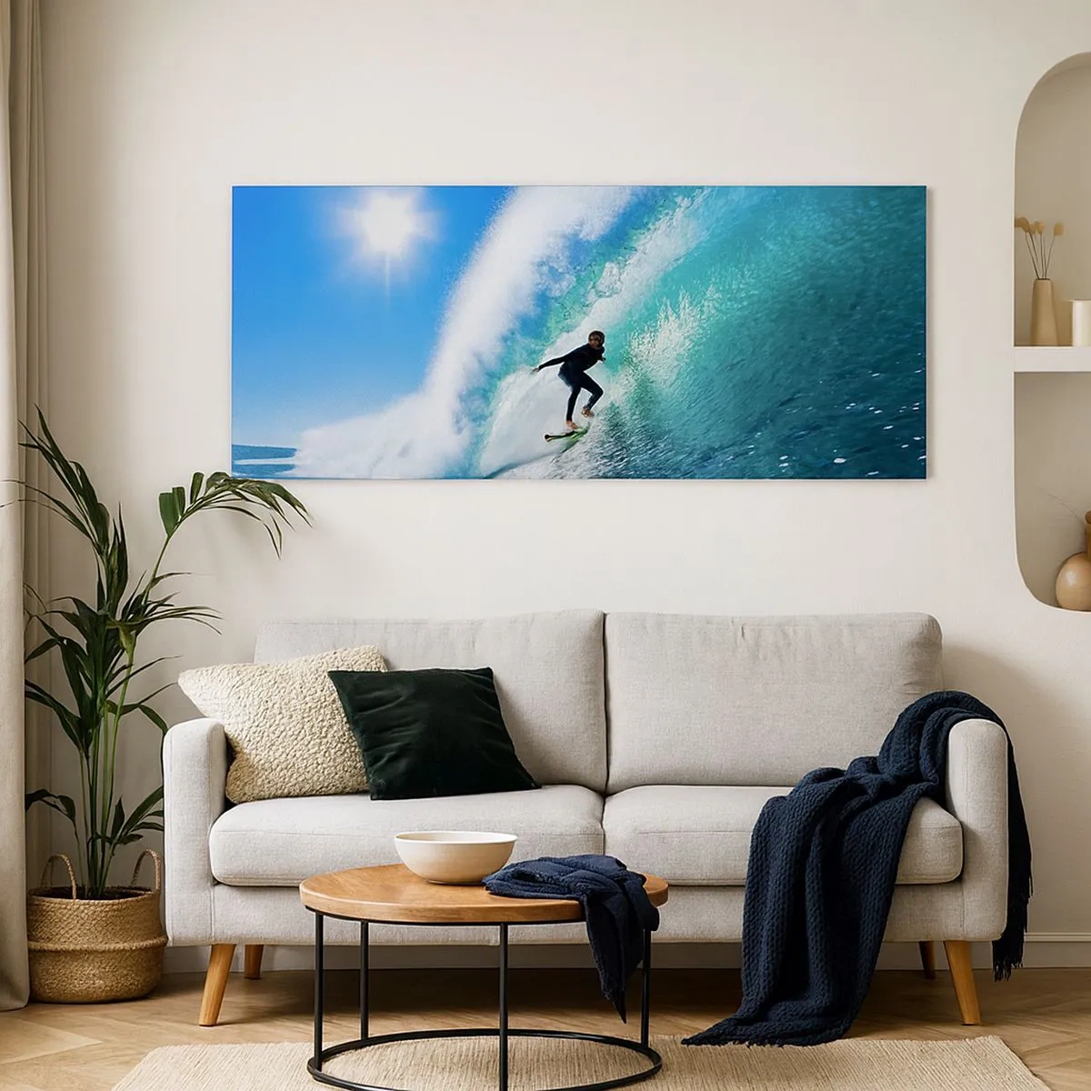 Quadro em tela - Azul gigante - 100x40 cm