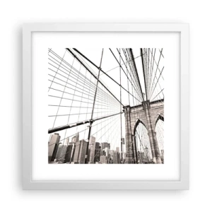 Pôster em moldura branca - Catedral de Nova York - 30x30 cm