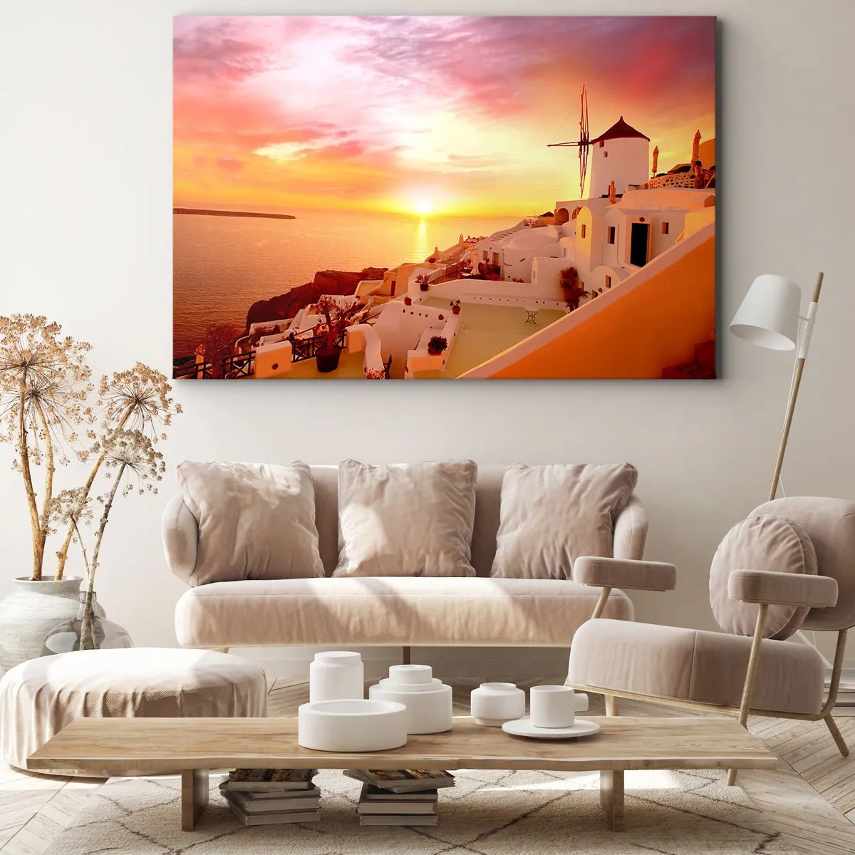 Quadro em tela - Derreter em branco e ouro - 100x70 cm