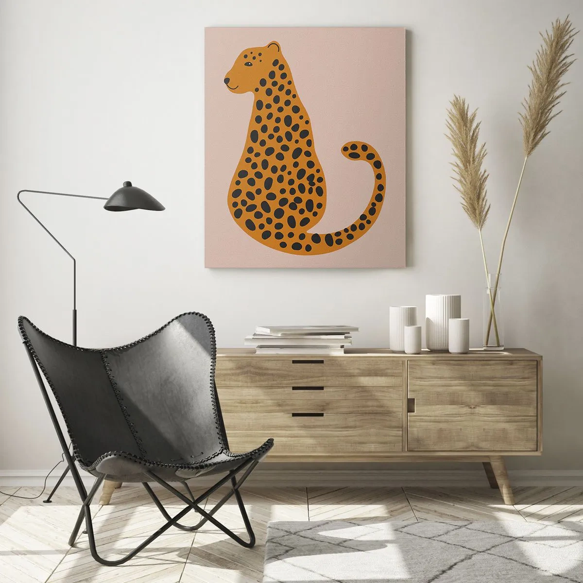 Quadro em vidro - A estampa de leopardo está na moda - 50x70 cm