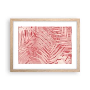Pôster com moldura de carvalho claro - Conceito cor-de-rosa - 40x30 cm