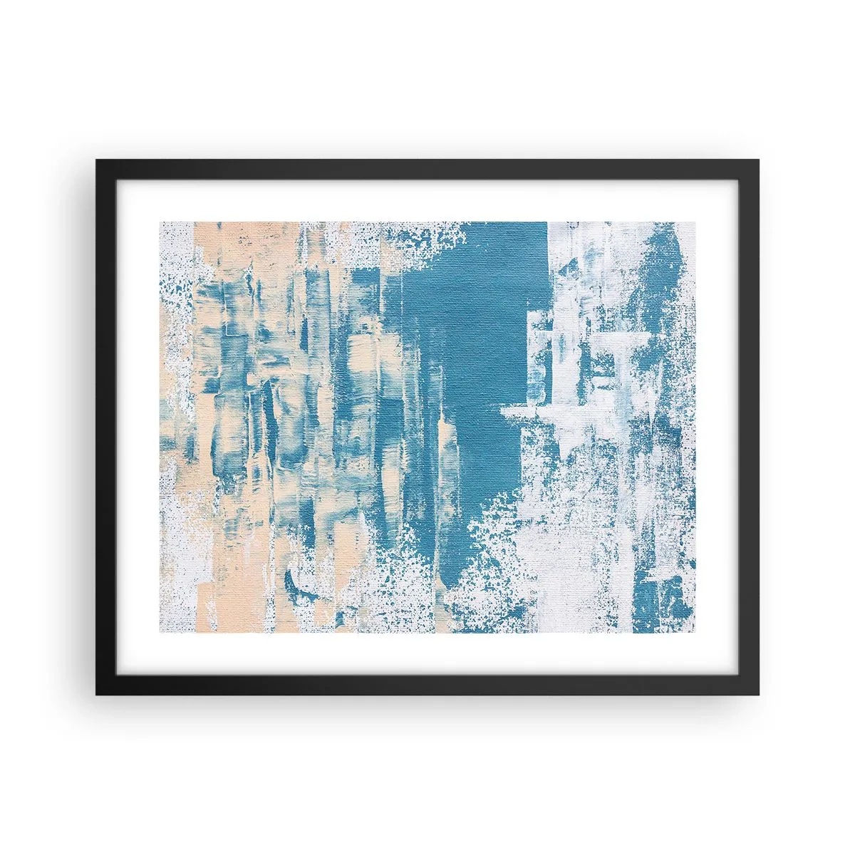 Pôster com moldura preta - Através da estalactite de gelo - 50x40 cm
