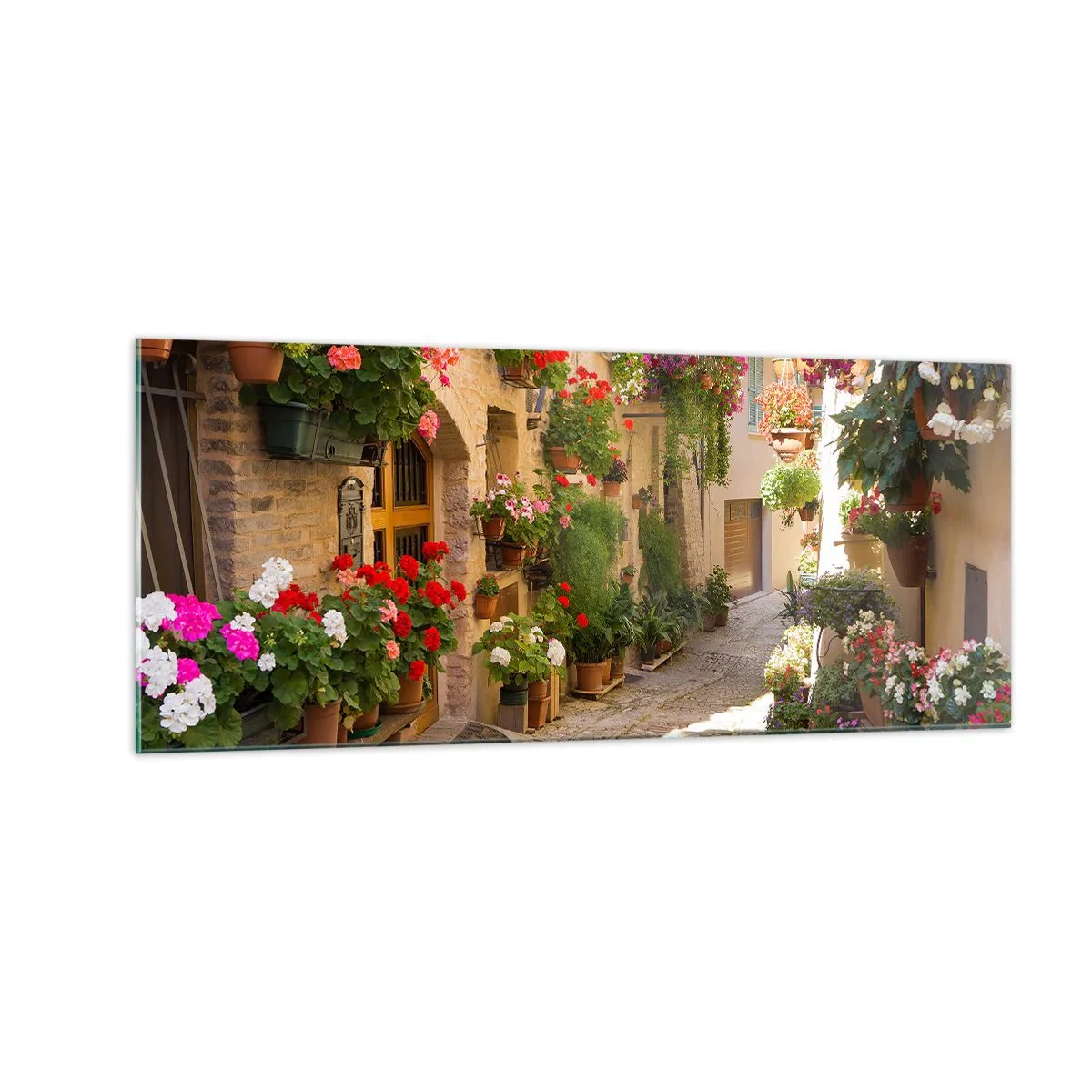 Quadro em vidro - Nas flores do dilúvio - 100x40 cm