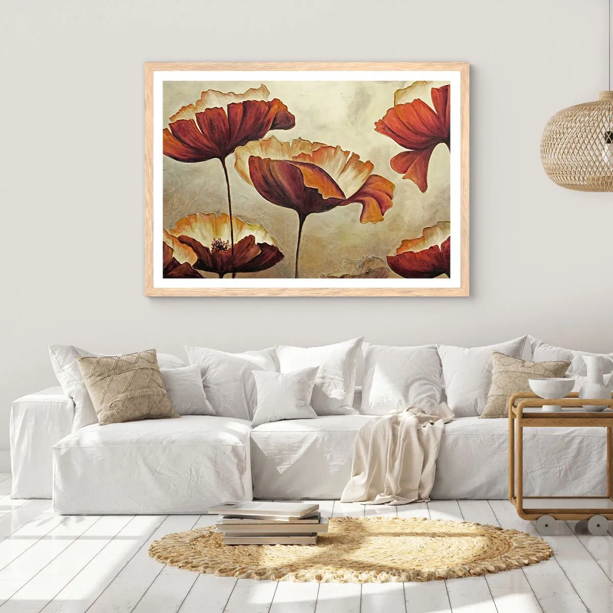 Pôster com moldura de carvalho claro - Prados e pradarias - 100x70 cm