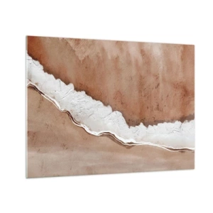 Quadro em vidro - Estrutura artística em tons de terra e branco - 70x50cm - Nas cores da terra - Decoração de parede moderna para a sala de estar e quarto ARTTOR