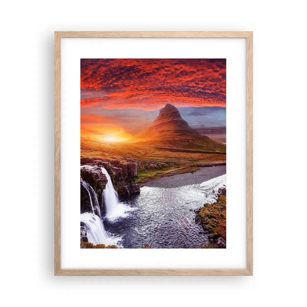 Pôster com moldura de carvalho claro - A vista da Terra Média - 40x50 cm