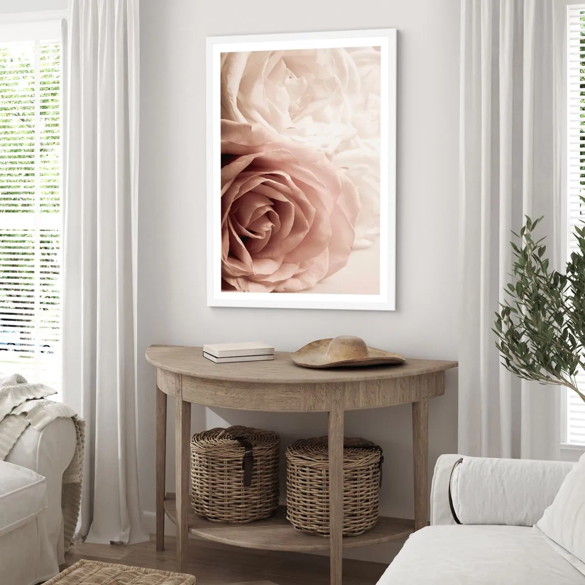 Pôster em moldura branca - No coração de uma rosa - 50x70 cm