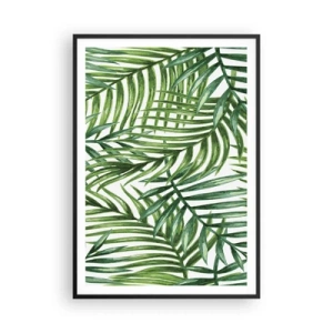 Pôster com moldura preta - Sob as folhas verdes - 70x100 cm
