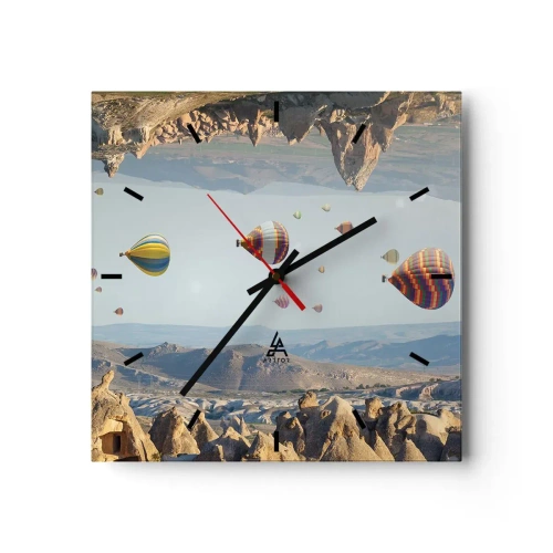 Relógio de parede - Relógio em vidro - Tudo é possível aqui - 30x30 cm