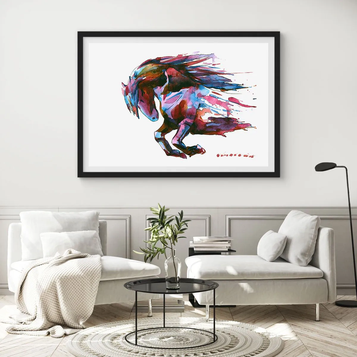 Pôster com moldura preta - Em êxtase - 100x70 cm