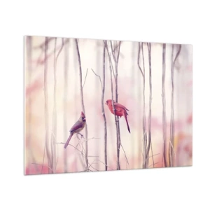 Quadro em vidro - O Conto da floresta rosa - 100x70 cm