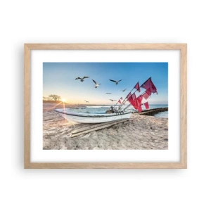 Pôster com moldura de carvalho claro - Um merecido descanso - 40x30 cm