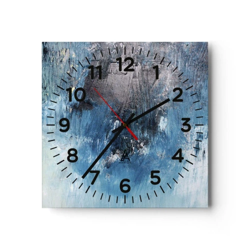 Relógio de parede - Relógio em vidro - Rapsódia em azul - 40x40 cm