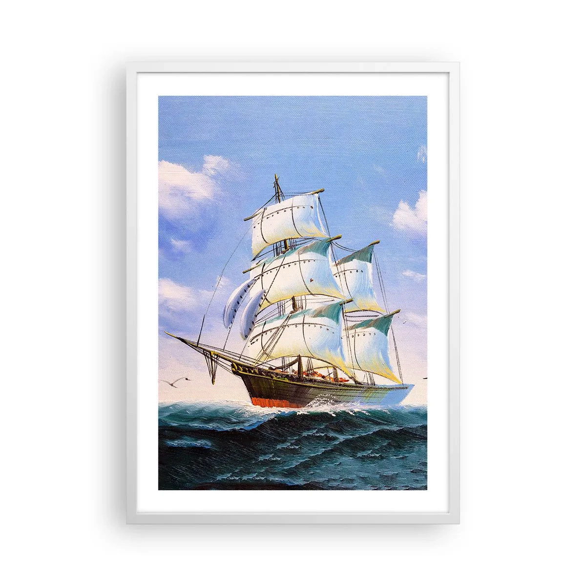 Pôster em moldura branca - Orgulhosamente com o vento - 50x70 cm