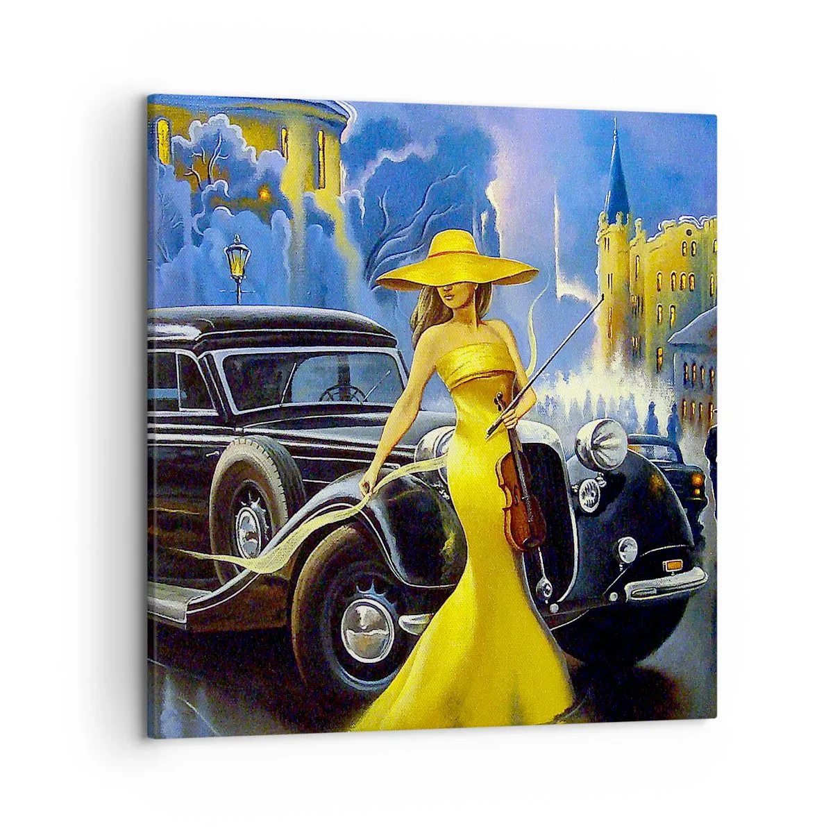 Quadro em tela - Música instrumental com violino e amor - 50x50 cm