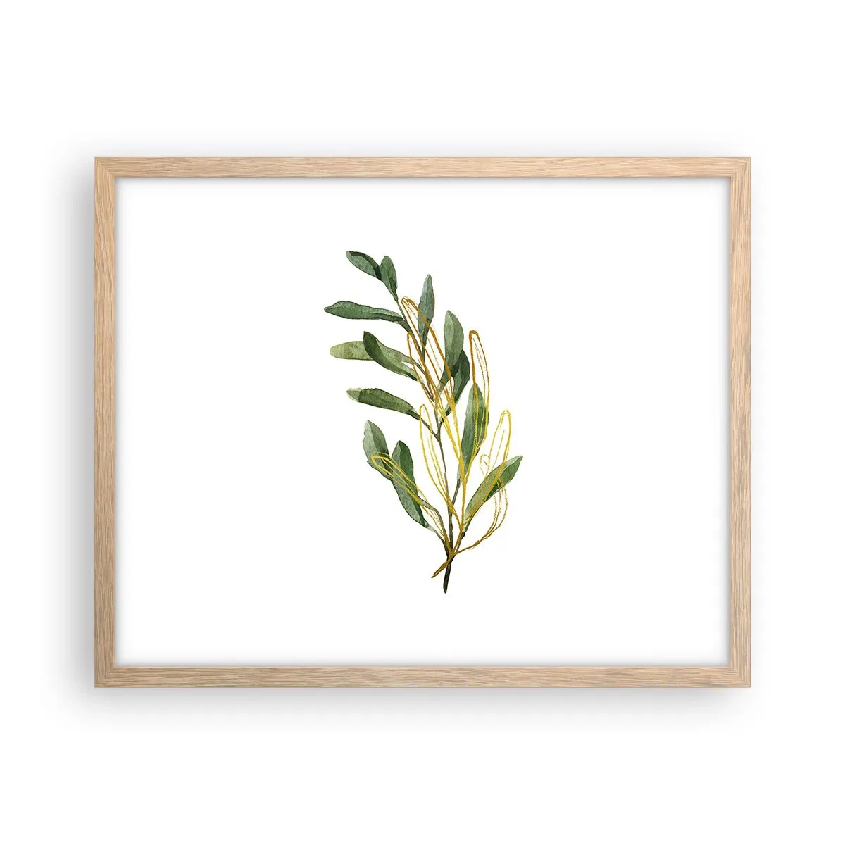 Pôster com moldura de carvalho claro - Tudo que é bom - 50x40 cm