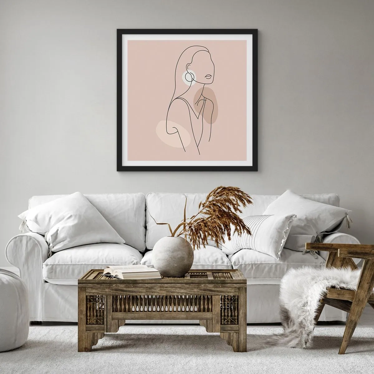 Pôster com moldura preta - Um ícone da feminilidade - 60x60 cm