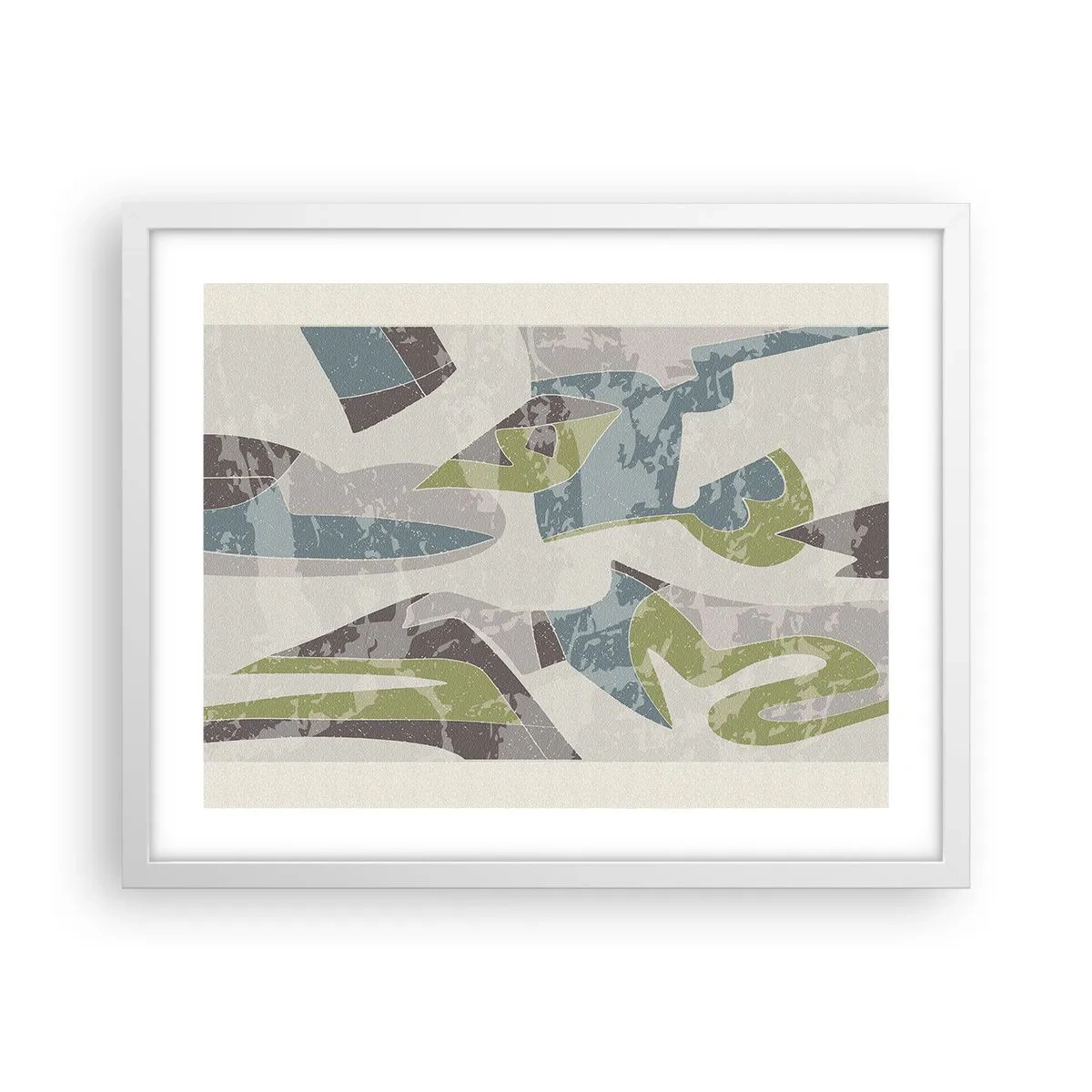 Pôster em moldura branca - Composição atrás do vidro - 50x40 cm